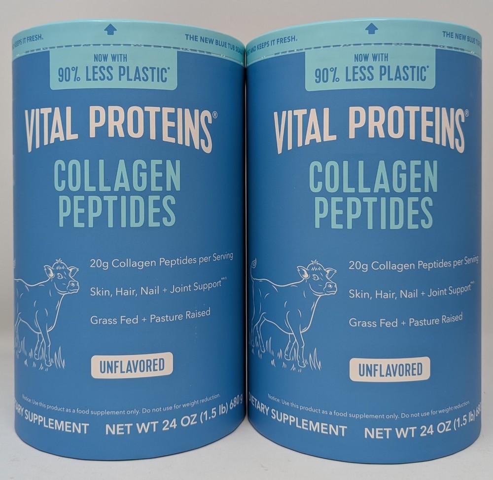 Vital Proteins Collagen Peptides Dietary Supplement Powder 24 oz Lot of 2 48oz