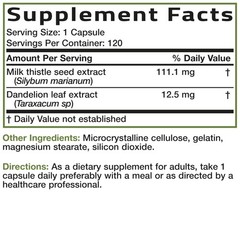 Bronson Milk Thistle Silymarin Marianum & Dandelion 120 Count (Pack of 1)