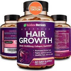 Hair Growth Vitamins for Women | Biotin 10000mcg Collagen Patented