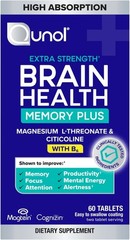 Qunol Brain Health Memory Plus w/ B6 Magnesium L-Threonate & Citicoline 60ct