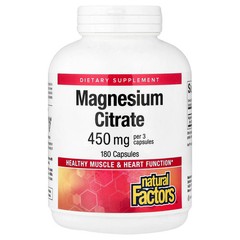 2 X Natural Factors, Magnesium Citrate, 180 Capsules (150 mg per Capsule)