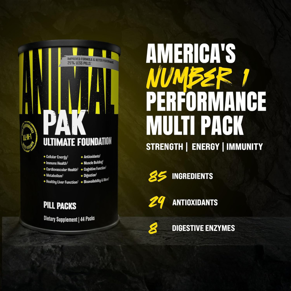 Animal Pak Daily Multivitamin Supplement Pack Zinc Vitamin C Amino Acids 3 Pack