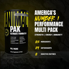 Animal Pak Daily Multivitamin Supplement Pack Zinc Vitamin C Amino Acids 3 Pack