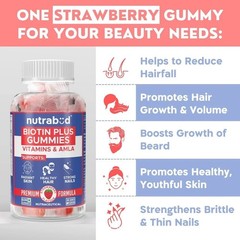 Biotin Hair Gummies For Unisex, Hair Fall Controll, DHT Blocker / 60 Gummy