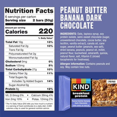 KIND Breakfast Peanut Butter Banana Dark Chocolate Gluten Free Protein Snack Bar