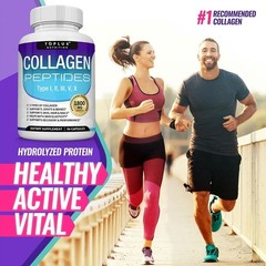 Premium Collagen Peptides 1800 MG Hydrolyzed Anti-Aging – Types I,II,III,V,X-+