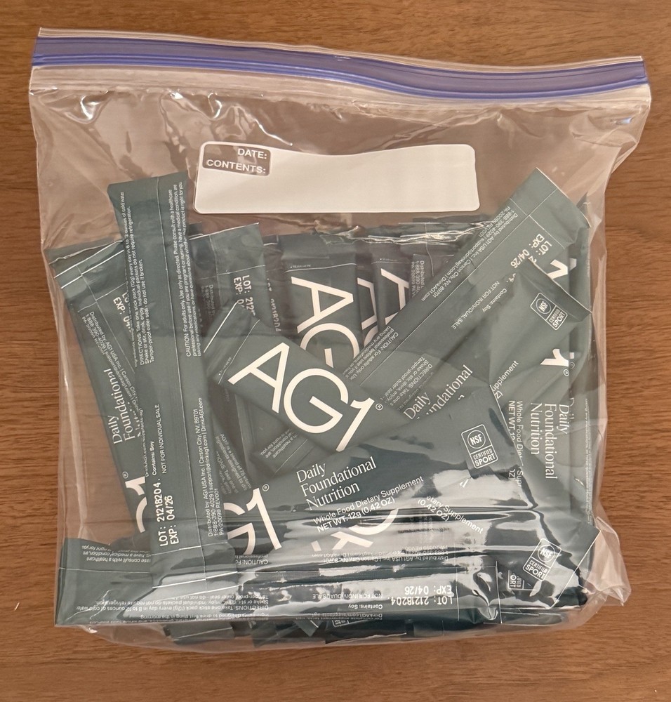 35 COUNT: AG1 Athletic Greens Individual Packets Exp 04/2026, Open Package, READ