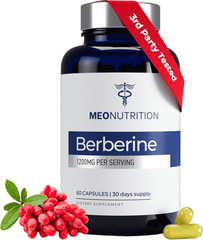 Berberine Supplement 1200Mg HCI – 60 Capsules, 3Rd Party Lab Tested, Non-Gmo, GM