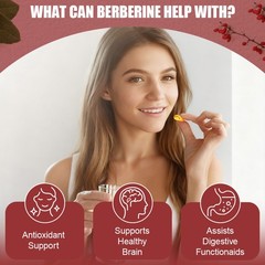Premium Berberine HCL 1200mg Capsules -Cardiovascular Health Blood Sugar Support