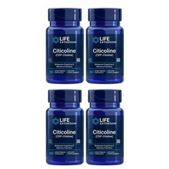 Life Extension Citicoline (CDP-Choline) – 60 Vegetarian Capsule 4 Pack