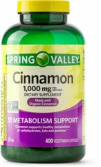 Spring Valley Cinnamon 1000mg Dietary Supplement – 400 Count