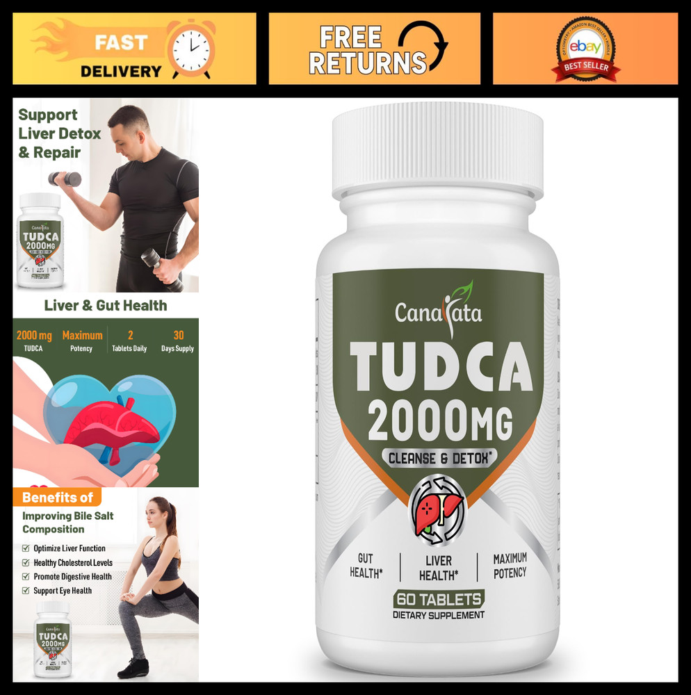 2000mg TUDCA Liver Support Supplements – Detox & Cleanse Bile Salts – 30 Tablets