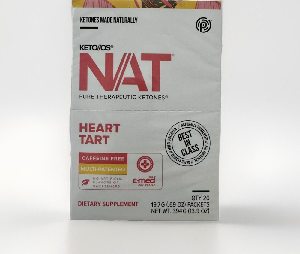 Pruvit Ketones NAT 20 Packets HEART TART Caffeine Free/ FREE SHIPPING
