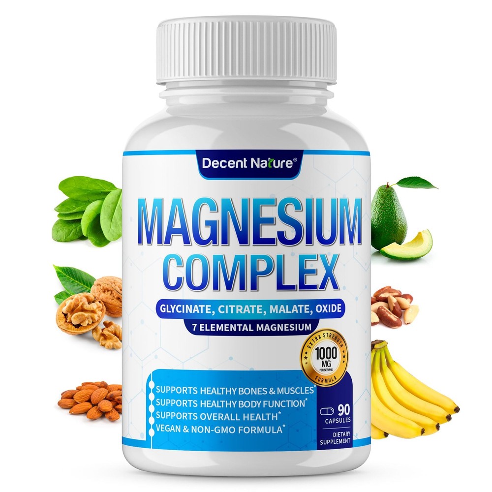 Magnesium Complex 7 Elemental Magnesium Supplement 1000mg – Magnesium Glycinate,