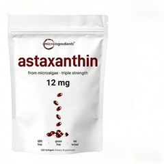 Micro Ingredients Astaxanthin 12mg, 120 Softgels, Natural Antioxidant