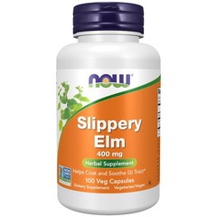Now Foods Slippery Elm, 100 Caps 400 mg 100 Count (Pack of 1), Brown
