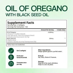 NEW VivoNu Oil of Oregano Capsules | 6000mg Oil of Oregano with Black Seed Oil