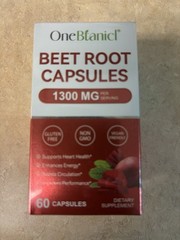 One Btanicl Beet Root Capsules 1300mg 60ct