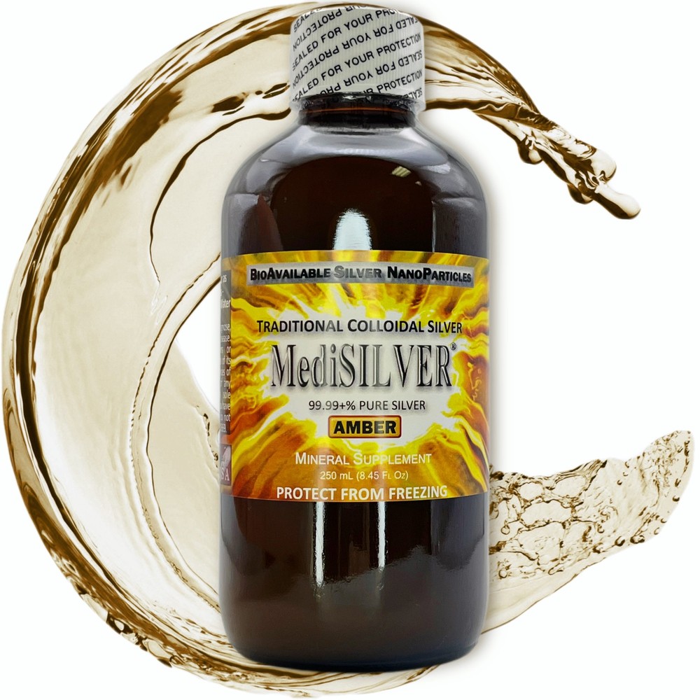 MediSILVER® AMBER Immunity Booster Traditional Colloidal Silver AgNP: 250 mL