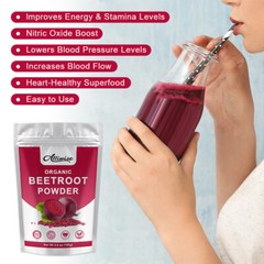 Organic Beet Root Powder Raw Non GMO Pure Beta Vulgaris Nitric Oxide Booste
