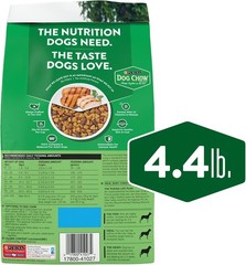Purina Dog Chow Complete Adult Dry Dog Food Kibble With Chicken Flavor-(4) 4.4 l