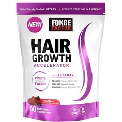 Hair Growth Soft Chews Thicker Stronger Hair 60 Mixed Berry Reduce Wrinkles