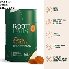 2 BOTTLES- Root Labs 10-1 Alpha Gummies |4K mg Pure Shilajit &KSM-66 |60 Gummies