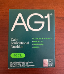 AG1, Greens, Daily Foundational Nutrition, Packet, 40 CT, Sealed Box