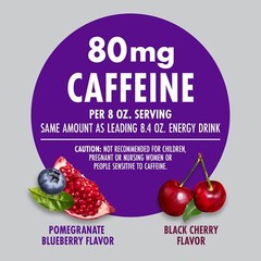 Black Cherry and Pomegranate Blueberry Juice Energy Drinks, 8 fl oz Can (24 P…