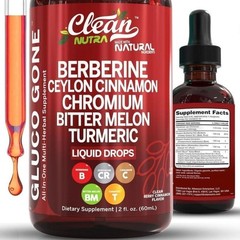 Clean Nutra Berberine & Ceylon Cinnamon Liquid Drops for Metabolism Support