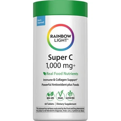 Rainbow Light Super C-1000mg + Real Food Nutrients – 60 Tablets (free shipping)