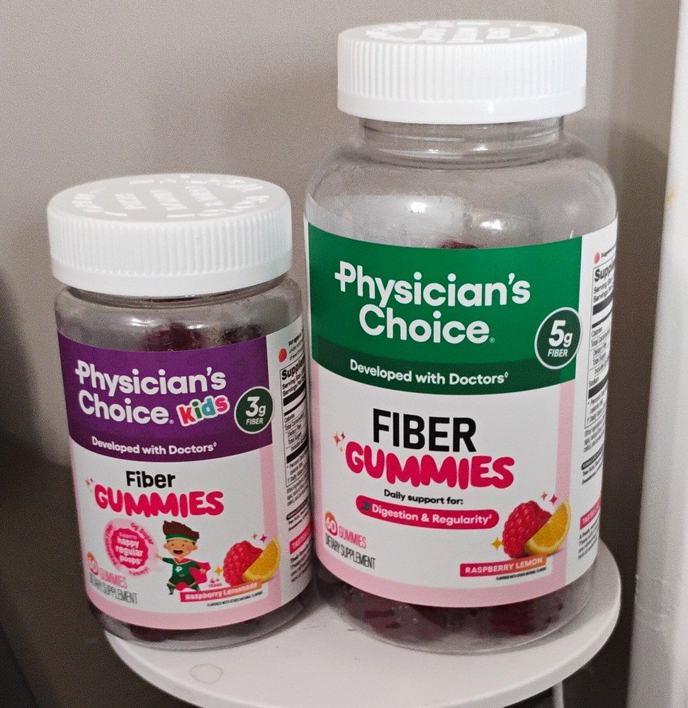 Physician’s Choice Fiber Gummies Raspberry Lemon 5g Fiber No Sugar Added 60ct