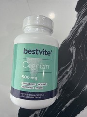 Bestvite Cognizin Citicoline 500mg (60 Vegetarian Capsules)-Clinically Studied