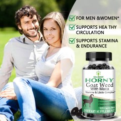 Horny Goat Weed and maca Extract -Gluten Free, Non-GMO,Unisex
