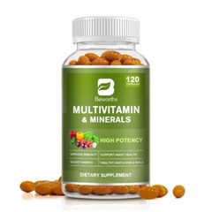 120 Pills Multivitamin Minerals Capsules High Potency with Iron Zinc Biotin