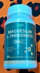 Magnesium L Threonate 120 Veggie Caps 2000 mg, Non GMO, GLUTEN FREE, Vegan