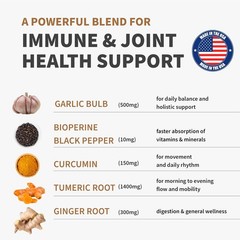 4-in-1 Turmeric Joint Support Supplements with Garlic and BioPerine – 2360 mg Hi