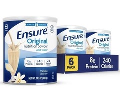 6 Pack Ensure Original Nutrition Powder Vanilla 8g Protein – 14.1 oz Exp: 07/26
