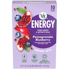 V8 Energy Pomegranate Blueberry Energy Drink Powder, .10 oz Packet (10 Count)
