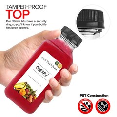 12 oz Juice Bottles with Caps for Juicing (12 pack) – Reusable Clear Empty Plast