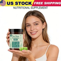 3PCS 16 in 1 Organic Sea Moss Gummy Irishmoss Extract 6000Mg Green Apple Flavor
