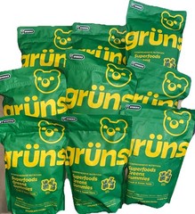 Gruns Adults Super Greens Gummies, Multivitamin Superfood Gummy Bears 90X8=720