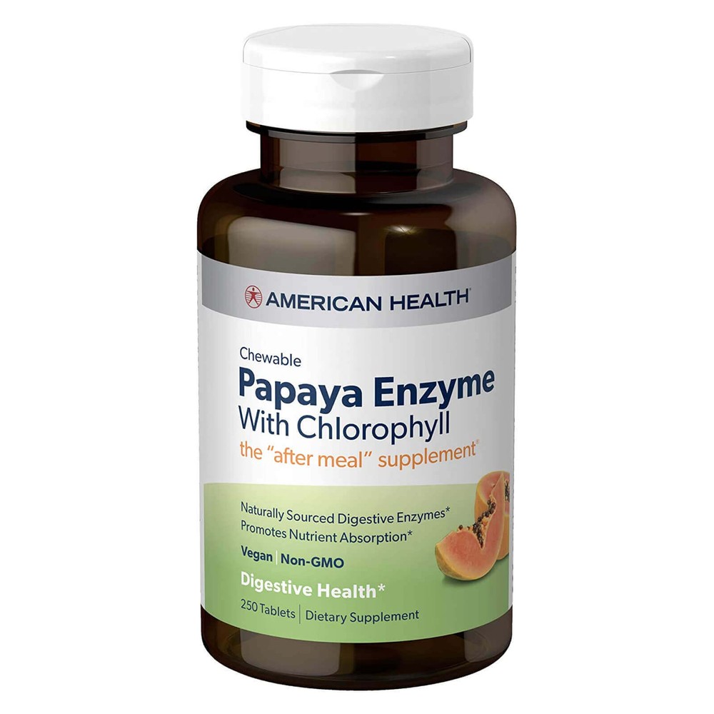 American Health Papaya Enzyme with Chlorophyll 250 Chew Tabs