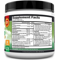 Super Greens Superfood Powder Greens Powder Probiotics Prebiotic Digestion 6.7oz