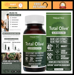 Olive Leaf & Fruit Extract 40% Oleuropein, 20% Hydroxytyrosol, 60 Caps, Enhanced