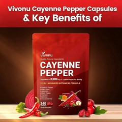VivoNu Cayenne Pepper Softgels – 240 Capsules for Circulation & Heart Health
