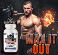 Angry Supplements MONSTER TEST Testosteron Booster Men’s Drive Pills, 120ct 3Pk