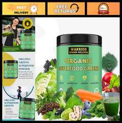 Organic Greens Powder – 30 Servings Superfood Drink Mix, Energy Boost Detox, Fru