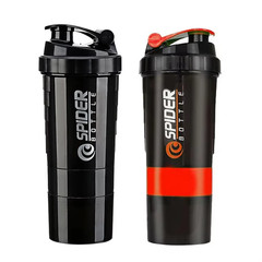 3 Layers Shaker Protein Bottle Powder Shake Cup Water Bottle Plastic Mixing Cup