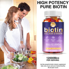 WEEM Hair Skin & Nails Gummies – Biotin Vitamins for Healthy Hair, Skin & Nails
